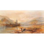James Vivien De Fleury (1847-1902) British. "Bingen - Rhine", Oil on Paper, Signed with Initials and