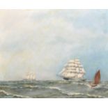 Gordon White (20th Century) British. "Clipper Cutty Sark", Oil on Board, Signed and Inscribed, 17" x