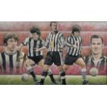 Stephen Doig (1964- ) British. "Newcastle Legends", Pastel, Signed, 12" x 19.75"".