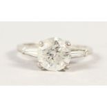 AN 18CT WHITE GOLD SINGLE STONE DIAMOND RING of 1.8 cts.