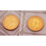 TWO EDWARD VII GOLD HALF SOVEREIGNS, 1912 & 1913.