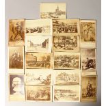 A GROUP OF SEVENTEEN LATE 19TH CENTURY GERMAND AND FRENCH PHOTOGRAPHIC CARDS, military and other