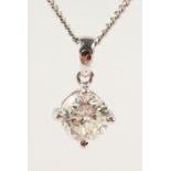 AN 18CT WHITE GOLD SINGLE STONE DIAMOND PENDANT NECKLACE OF 1.25cts approx.