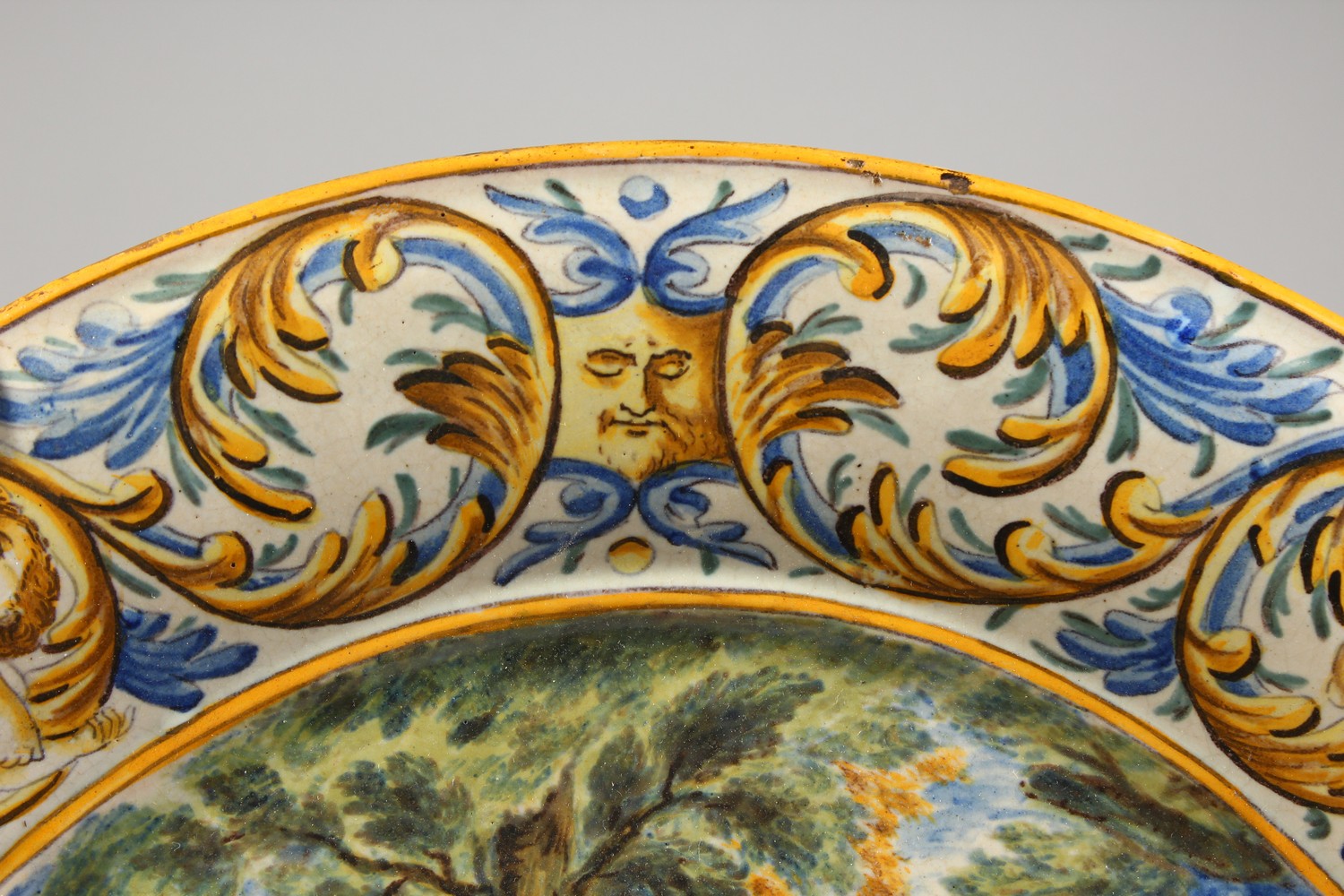 A LARGE ITALIAN MAJOLICA CHARGER with an allegorical scene. 18ins diameter. - Image 3 of 6