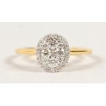 AN 18CT YELLOW GOLD DIAMOND CLUSTER RING OF 1/2 ct approx.