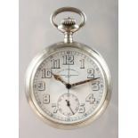 A CONTINENTAL SILVER POCKET WATCH BY VACHERON CONSTANTIN, with subsidiary seconds dial, the back
