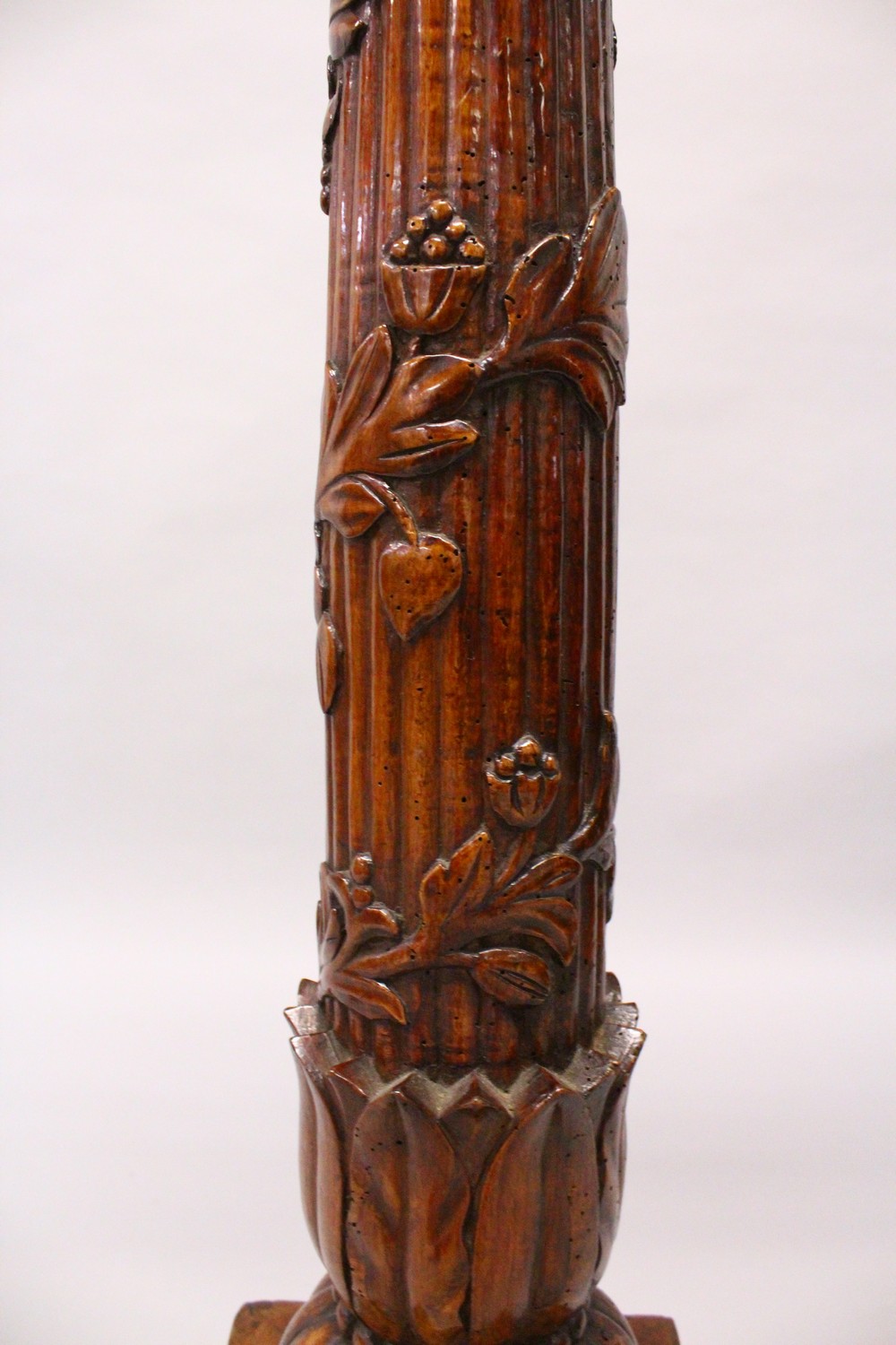 A 19TH CENTURY CARVED FRUITWOOD LECTURN, the book support carved as an eagle with outswept wings - Image 7 of 9