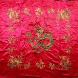 A FINE SILVER THREAD ORIENTAL CLOAK with dragon.