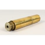 A BRASS THREE DRAWER TELESCOPE, stamped DOLLAND, LONDON, 8787. 8ins long (closed).