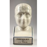 A POTTERY PHRENOLOGY HEAD. 11ins high.