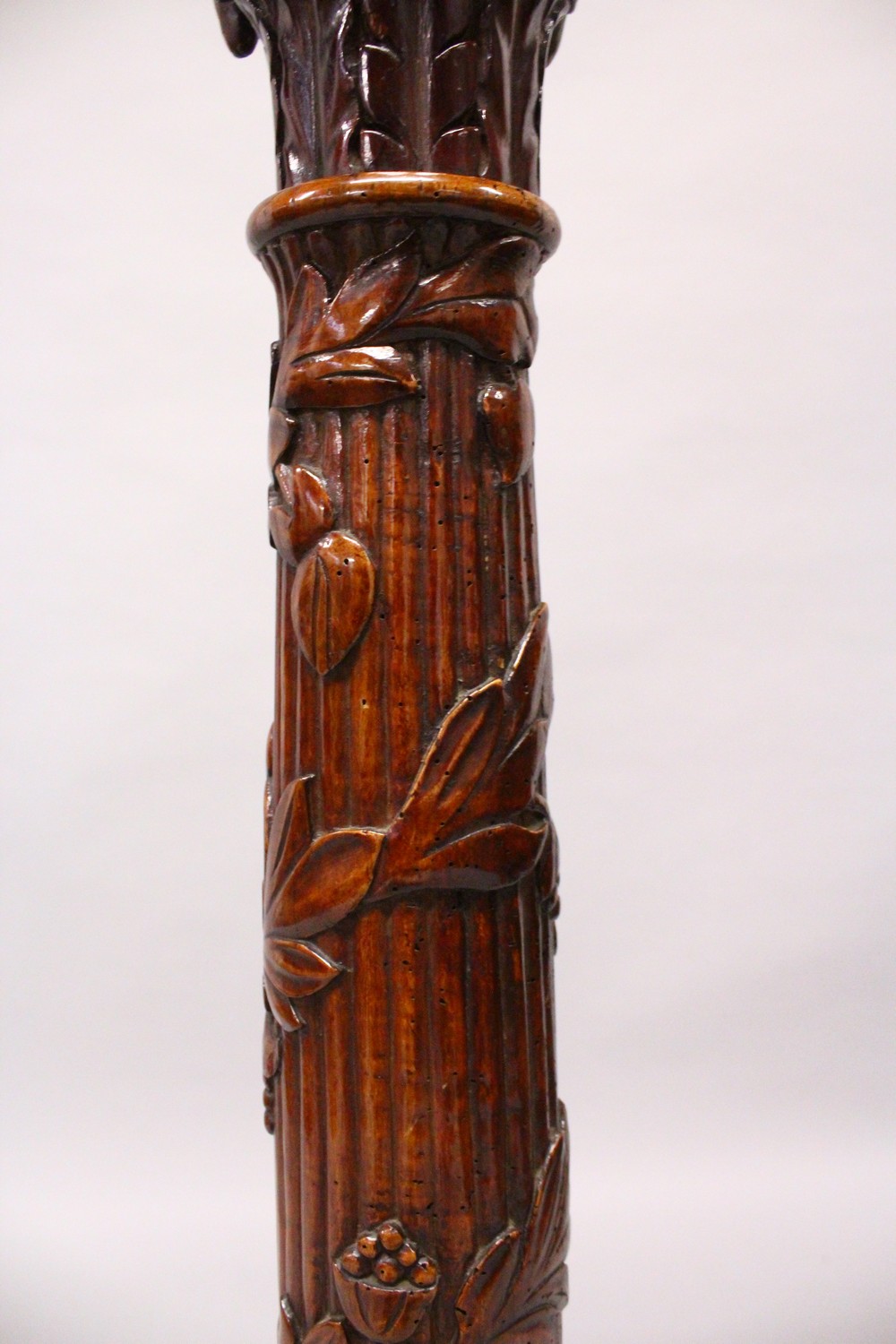 A 19TH CENTURY CARVED FRUITWOOD LECTURN, the book support carved as an eagle with outswept wings - Image 6 of 9