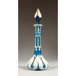 A BOHEMIAN SCENT BOTTLE AND COVER with enamel overlay. 30cms high.