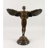 A. WEINMAN. RISING DAY / ICARUS. Signed. On a marble base. 22ins high.