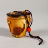 SUPER QUALITY JAPANESE IVORY TONKOTSU (TOBACCO CONTAINER), beautifully decorated with applied