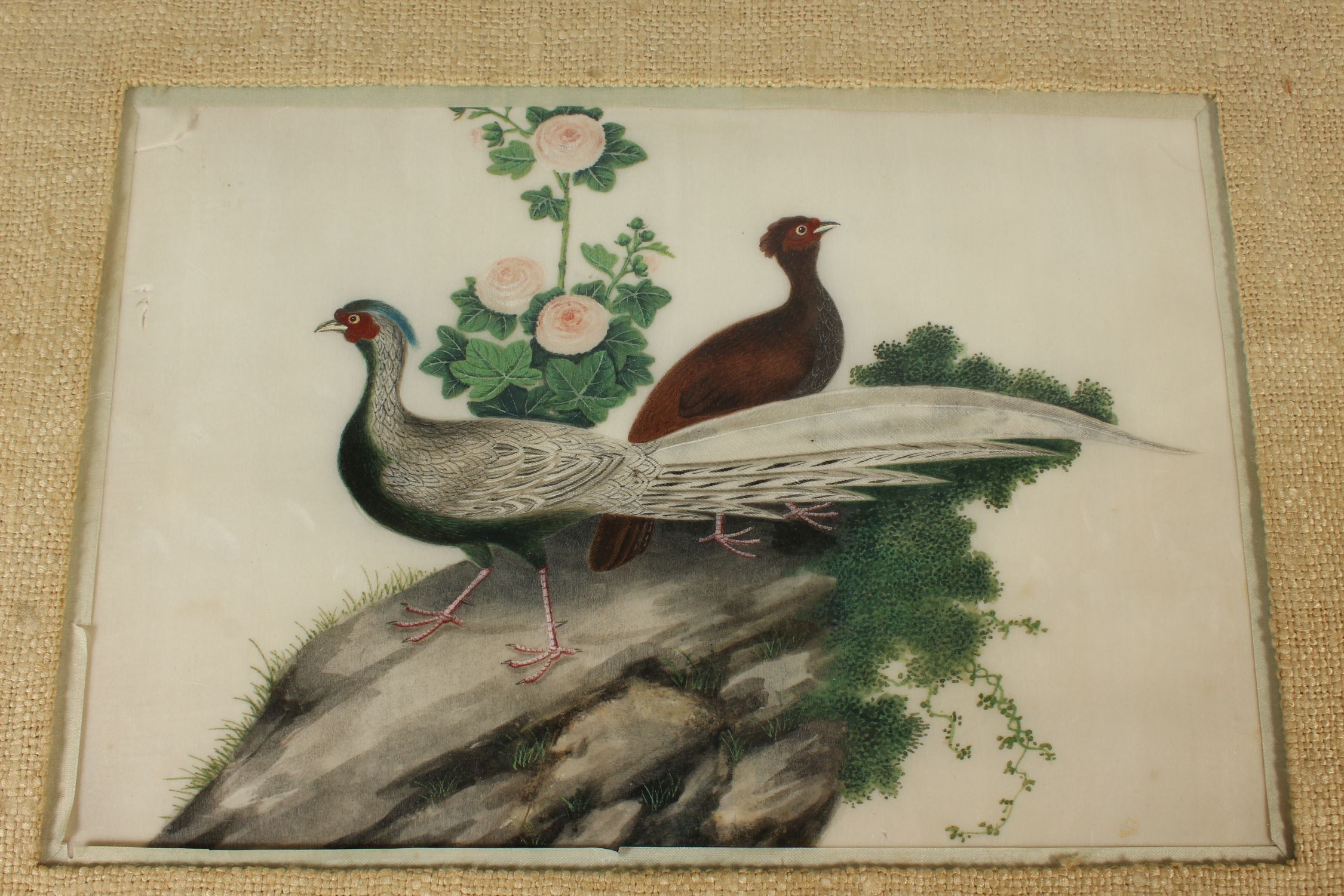 THREE GOOD JAPANESE PAINTINGS ON RICE PAPER, depicting scenes of pheasants and quails amidst trees - Image 4 of 6
