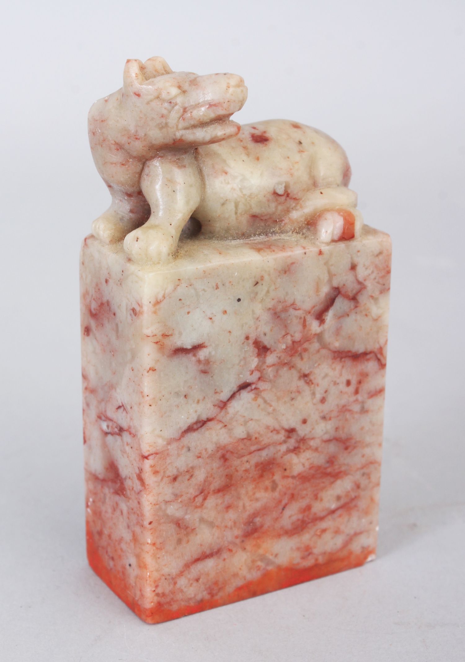 A CHINESE RECTANGULAR SOAPSTONE SEAL, in a fitted box, the seal 7.8cm high & 4cm wide. - Image 2 of 4