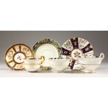 A RADFORDS BONE CHINA CUP AND SAUCER and TWO OTHER CUPS AND SAUCERS.