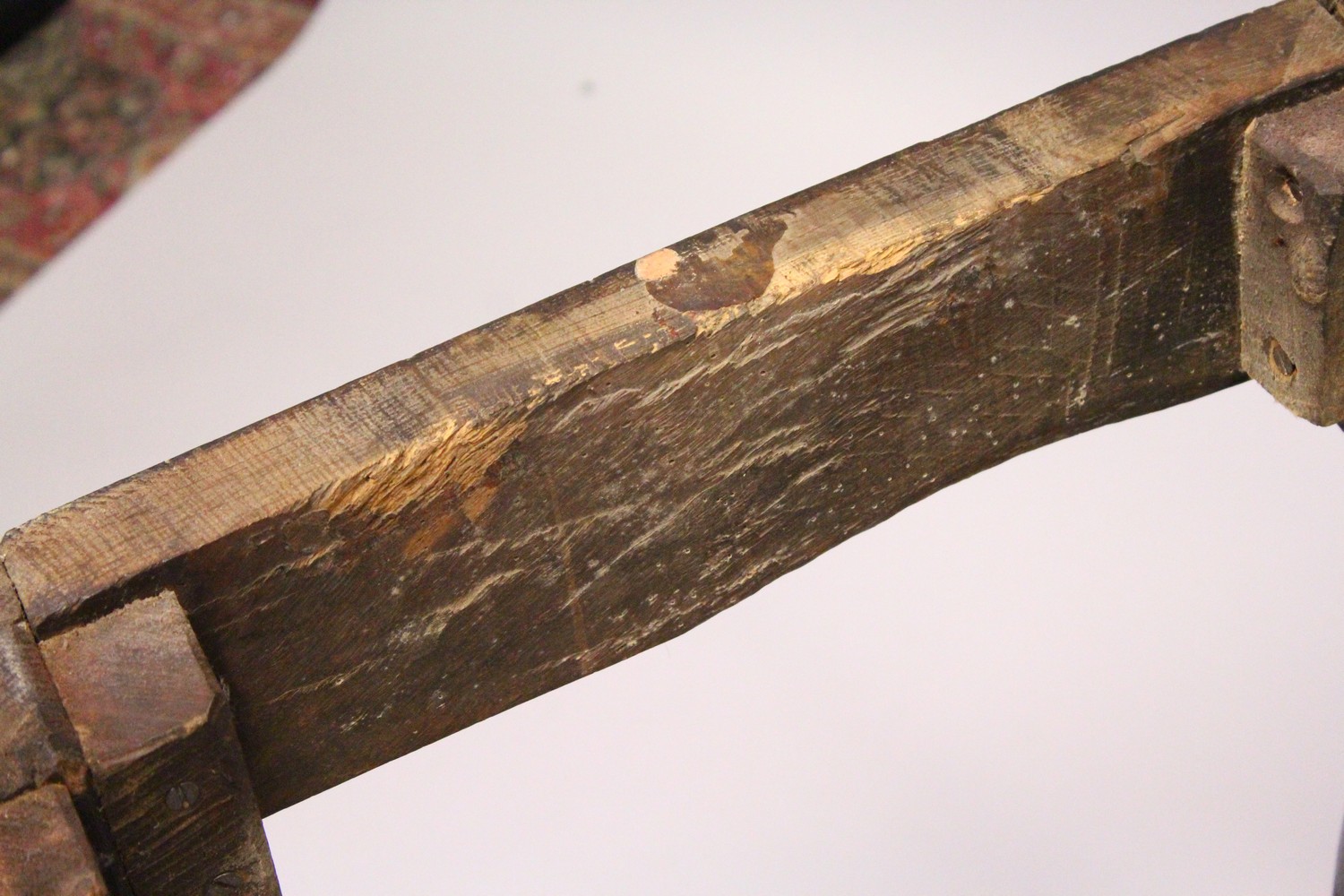 AN 18TH CENTURY OAK REFECTORY DINING TABLE, with a cleated twin plank top, on gun barrel turned legs - Image 13 of 14