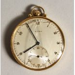 A VERY GOOD 18CT GOLD BIRKS OMEGA POCKET WATCH.