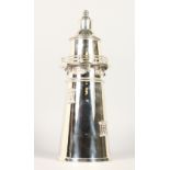 A COCKTAIL SHAKER, in the form of a lighthouse. 36cms high.
