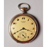 AN EARLY 20TH CENTURY POCKET WATCH, with subsidiary seconds dial, signed HELVETIA, PRIMA.