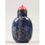 A CHINESE LAPIS LAZULI SNUFF BOTTLE. 6.5cms high.