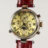 A STAUER PREMIER COLLECTION WRISTWATCH with leather strap.