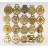 TWENTY ANTIQUE HORSE BRASSES.