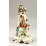 A DERBY PORCELAIN CANDLESTICK FIGURE, "MARS". 21cms high. AF. Candle sconce missing.