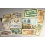 TWENTY ONE CHINESE AND JAPANESE BANKNOTES.