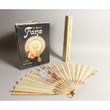 A GOOD FRENCH MOTHER-OF-PEARL AND SILK FAN by E. PRIEUR, in a Tiffany & Co. box, and Nancy