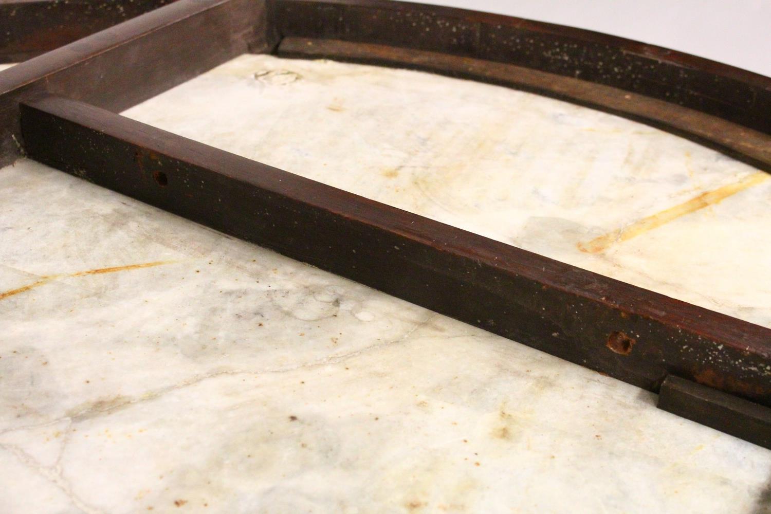 A 19TH CENTURY MAHOGANY PEDESTAL CENTRE TABLE, with a circular specimen marble top, supported on - Image 27 of 29