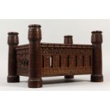 A LATE 19TH CENTURY OAK COUNTRY HOUSE LETTERBOX, carved TAWSTOCK LETTERBOX. 37cms long.