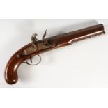 A GOOD FLINTLOCK OFFICER'S PISTOL, barrel with original twist, rounded muzzle, octagonal breech with