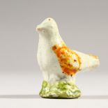 AN 18TH CENTURY ENGLISH POTTERY BIRD WHISTLE, CIRCA. 1770. 3.8cms high.