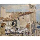 Sir Frank William Brangwyn (1867-1956) British. "The Village of de la Popie", Hand Coloured