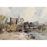Edward Wesson (1910-1983) British. "Arundel From the River", Watercolour, Signed and Inscribed,