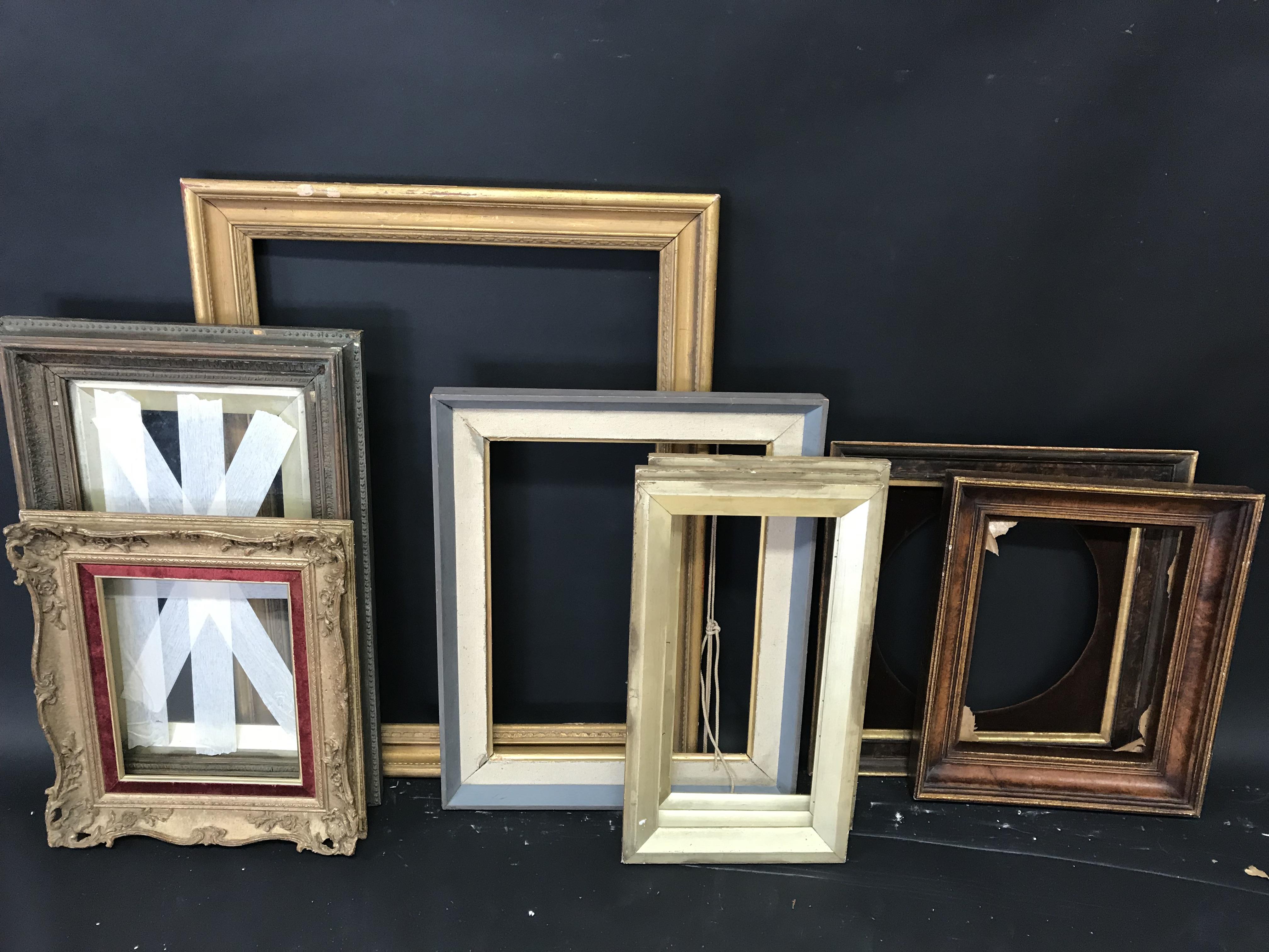 20th Century English School. A Gilt Frame, 24" x 18" (rebate), together with five frames and three