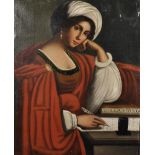 After Giovanni Francesco Romanelli (1610-1662) Italian. "Sibella Persica", Oil on Canvas,