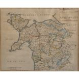 17th Century English School. "A New and Correct Map of North Wales", Map, 13.5" x 16.25", and
