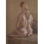 Dorothy Sims-Williams (1943- ) British. "Seated Nude", a Back View, Pastel, Signed with Initials,