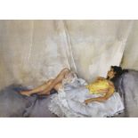 William Russell Flint (1880-1969) British. "Cecilia Reclining", Print in Colours, Numbered 284/750