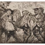 Sir Frank William Brangwyn (1867-1956) British. "Retour de Chasse", Etching, from the Eau Forte