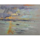 Alfred Egerton Cooper (1883-1974) British. 'An Evening Seascape', Pastel, Signed with Initials,