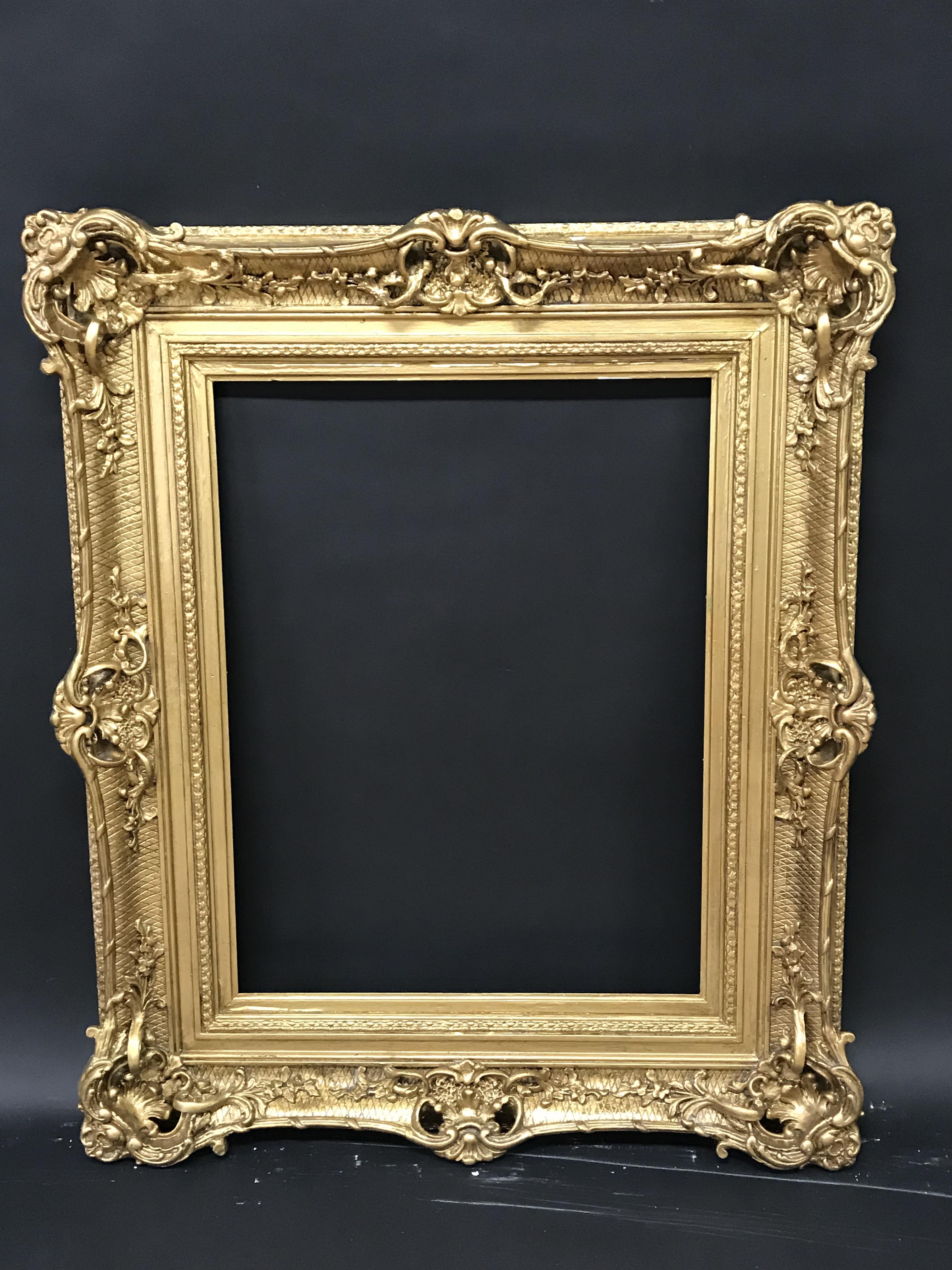 19th Century English School. A Gilt Composition Frame, with Swept and Pierced Centres and Corners, - Image 2 of 3