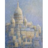 Pauline Fazakerley (20th Century) British. "Towards Sacre Coeur, Paris", Watercolour, Signed, and