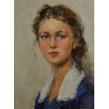 Samouil Grigorievich Nevelshtein (1903-1983) Russian. "Young Student, 1955", Portrait of a Young