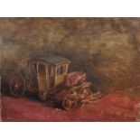Jean Maxime Claude (1824-1904) French. Study of a Carriage, Oil on Board, Signed on the reverse,