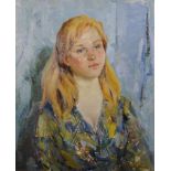 Nikolai Petrovitch Tchouprina (1928-1986) Russian. "Young Girl with Long Hair", Study of a Girl