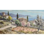 Lucien Pontronat (1889-1974) French. "La Croix Valmer", a Coastal Scene, Oil on Canvas, Signed,